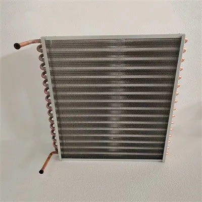 Kondensor Sirip Aluminium Tabung Tembaga Chiller Vertikal